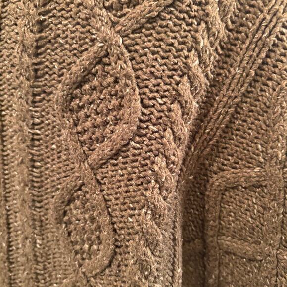 PrAna Women's M Coatigan Sweater CableKnit Heathered Olive pockets Gorpcore Cozy - Picture 7 of 11